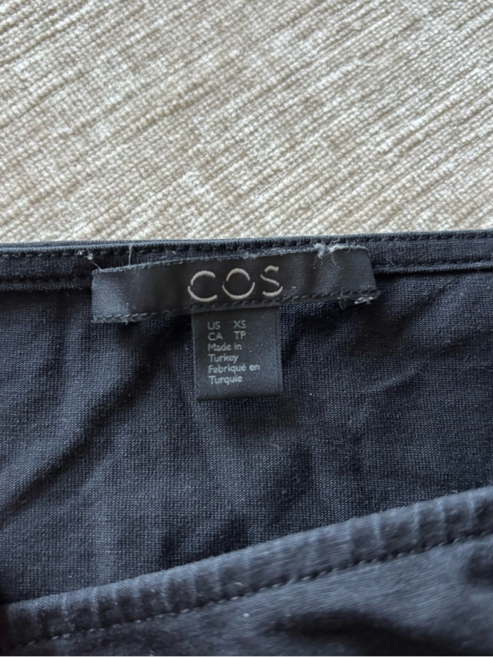 COS Black Cotton Crewneck Top